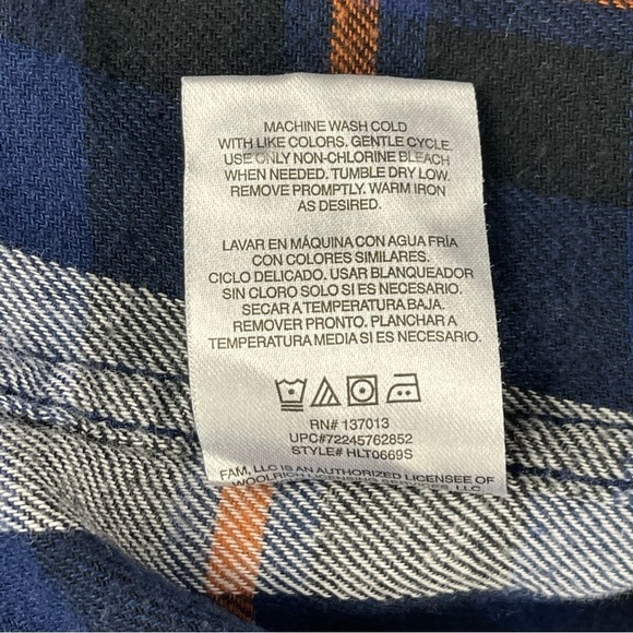 WOOLRICH HLT0669S COTTON PLAID LIGHTWEIGHT FLANNEL BUTTON DOWN SHIRT - Picture 14 of 14